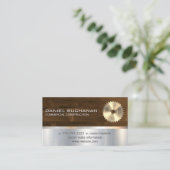 Konstruktion | Säge und Holz | Metallischer Hinter Visitenkarte (Stehend Vorderseite)