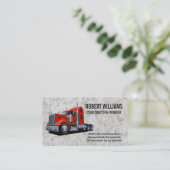 Konstruktion | Semi Truck | Konkreter Hintergrund Terminkarte (Stehend Vorderseite)