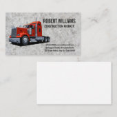 Konstruktion | Semi Truck | Konkreter Hintergrund Terminkarte (Vorne/Hinten)