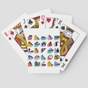 Konstruktion und Heimwerker-Symbole für die Heimve Spielkarten