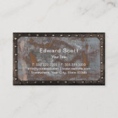 Konstruktion Vintager Monogramm-Rusty-Grunge-Metal Visitenkarte (Rückseite)