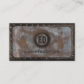 Konstruktion Vintager Monogramm-Rusty-Grunge-Metal Visitenkarte (Vorderseite)