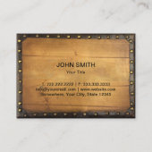 Konstruktion Vintages Lederholzmonogramm Visitenkarte (Rückseite)