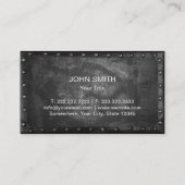 Konstruktion Vintages Monogramm rosty Black Metal Visitenkarte (Rückseite)