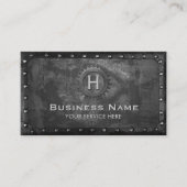 Konstruktion Vintages Monogramm rosty Black Metal Visitenkarte (Vorderseite)