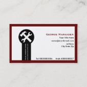 Konstruktion Visitenkarten tief rot Visitenkarte (Rückseite)