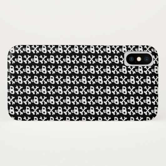 Konstruktion von Schädel und Kreuzknochen Case-Mate iPhone Hülle (Rückseite (Horizontal))