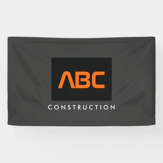Konstruktion von Schwarz/Orange-Monogramm-Logos Banner (Horizontal)
