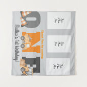 Konstruktionsfahrzeuge Erster Geburtstag Kipper Wandteppich (Vorderseite (Horizontal))