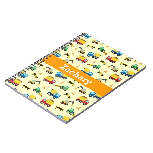 Konstruktionsfahrzeuge Mustergeräte-Notebook Notizblock (Linke Seite)