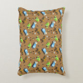 Konstruktionsfahrzeuge und Arbeiter-Mustertuch Dekokissen (Vorderseite(Vertikal))