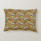 Konstruktionsfahrzeuge und Arbeiter-Mustertuch Dekokissen (Rückseite)