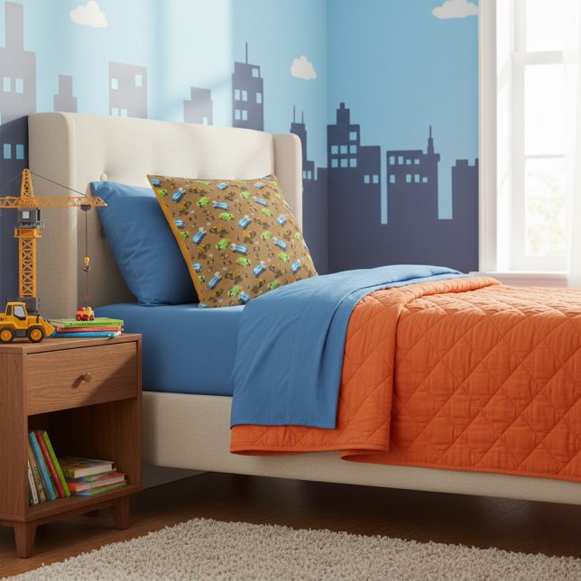 Konstruktionsfahrzeuge und Arbeiter-Mustertuch Kissen (Von Creator hochgeladen)