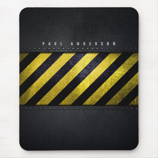 Konstruktionsingenieur für schwarzgelbe Streifen Mousepad (Vorne)