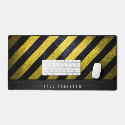 Konstruktionsingenieur für schwarzgelbe Streifen Schreibtischunterlage (Tastatur & Maus)