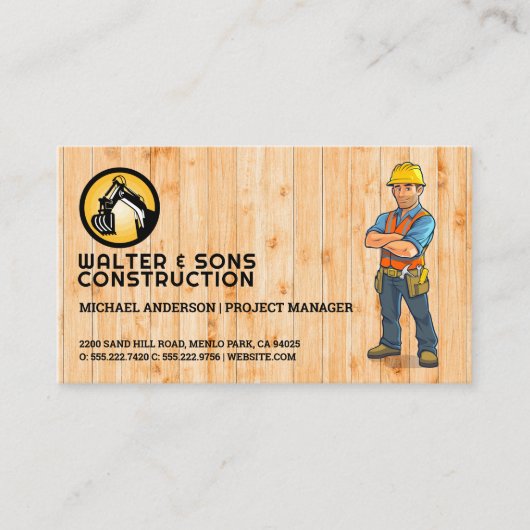 Konstruktionslogo | Blue Collar Worker Visitenkarte (Vorderseite)