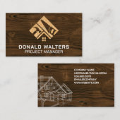 Konstruktionslogo | Blueprints | Holz Visitenkarte (Vorne/Hinten)