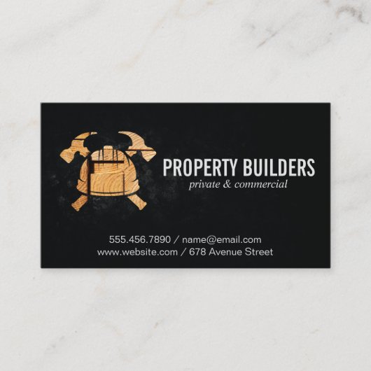 Konstruktionslogo | Holz | Hammers Hardhat Visitenkarte (Vorderseite)