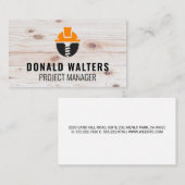 Konstruktionslogo | Holzrahmen Visitenkarte (Vorne/Hinten)