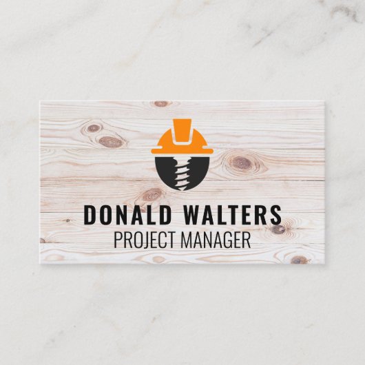 Konstruktionslogo | Holzrahmen Visitenkarte (Vorderseite)