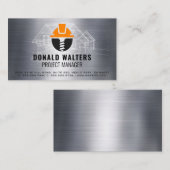 Konstruktionslogo | Konzept | Metall Visitenkarte (Vorne/Hinten)