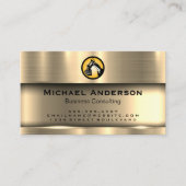 Konstruktionslogo | Metallic Gold Shine Visitenkarte (Vorderseite)