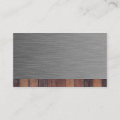 Konstruktionslogo | Metallic Wood Business Card Visitenkarte (Rückseite)