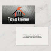 Konstruktionslogo | Metallischer Hintergrund Visitenkarte (Vorne/Hinten)