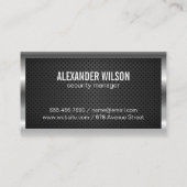 Konstruktionslogo | Metallisches Perforiertes Mesh Visitenkarte (Rückseite)