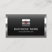 Konstruktionsmetall Gerahmt Monogramm Beruflich Visitenkarte (Vorderseite)