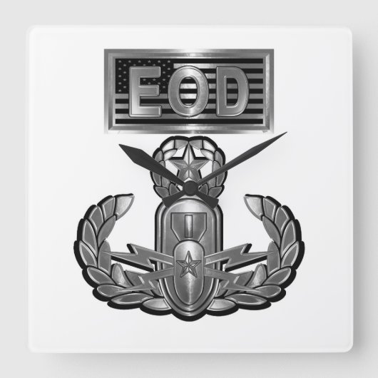 Konstruktionsmuster für Stahltypen EOD Quadratische Wanduhr (Vorderseite)