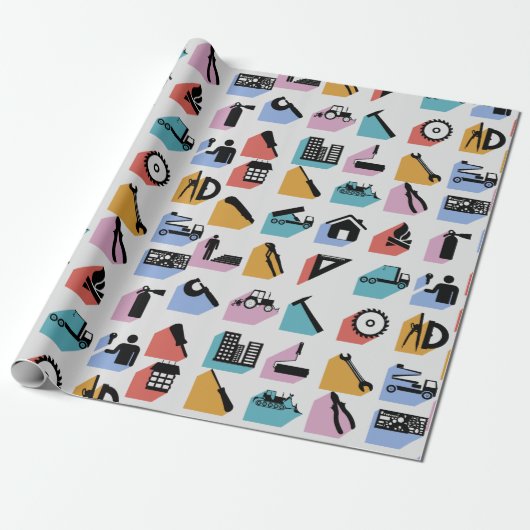 Konstruktionssymbole Wrapping Paper Geschenkpapier (Ungerollt)