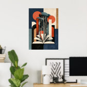 Konstruktivistischer Lesewald Geometrischer Buchli Poster (Heimbüro)