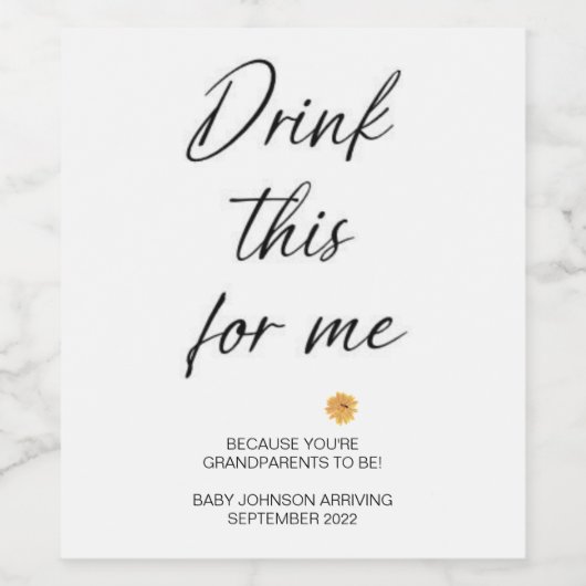 Konsumenten trinken dies für mich Geschlecht neutr Weinetikett (Einzelnes Label)