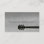 Kontakt des coolen Musikers mit Stahlgrau Visitenkarte (Rückseite)