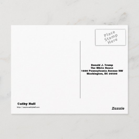 Kontakt Donald J. Trump Feuer Trump Postcard Postkarte (Rückseite)