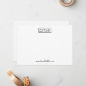 Kontakt für das Branding Minimalistischer Firmenlo Mitteilungskarte (Vorderseite/Rückseite Beispiel)