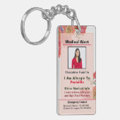 Kontakt für medizinische Warnmeldungen Schlüsselanhänger (Vorderseite links)