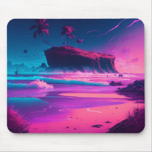 Kontakt halten   Rosa Ozeanwellen Mousepad