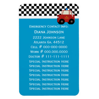 Kontakt im Notfall: Feuerwehrauto Magnet