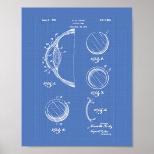Kontakt Lens 1950 Patent Art Blueprint Poster
