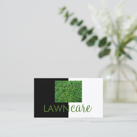 Kontakt zur Rasenpflege und zur Gartenpflege Visitenkarte (Stehend Vorderseite)