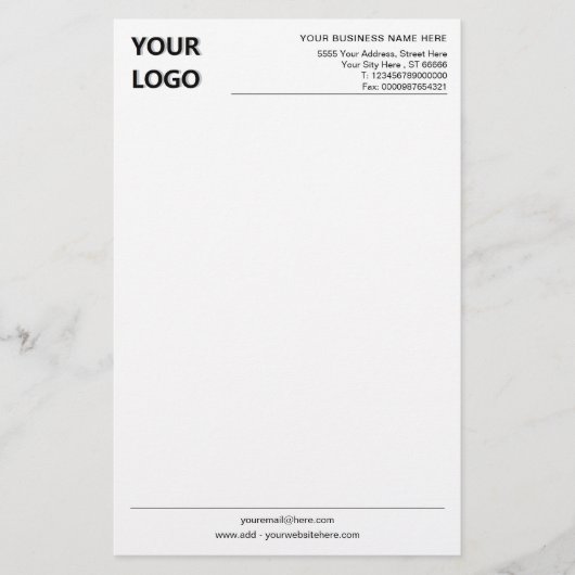 Kontaktbüro für firmenspezifische Firmenlogo Briefpapier (Vorderseite)