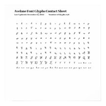 Kontaktformular für Avelane Schriftart Glyphs