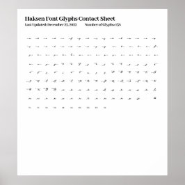 Kontaktformular für Haksen Schriftart Glyphs Poster