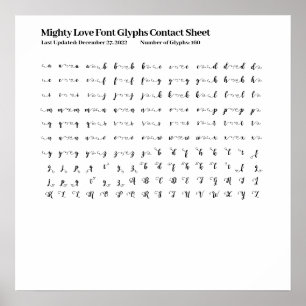 Kontaktformular für Schriftart-Glyphen der Mächtig Poster