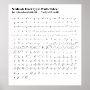 Kontaktformular für Soulmate-Schriftart Glyphen Poster
