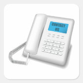 Kontaktieren Sie uns Telefon Quadratischer Aufkleber (Vorderseite)