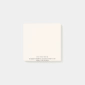 Kontaktinformation für Beige Creme Post-it Klebezettel (Vorderseite)