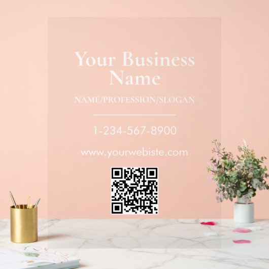 Kontaktinformation zu White Company Name Storefron Acrylschild (Hochzeit)